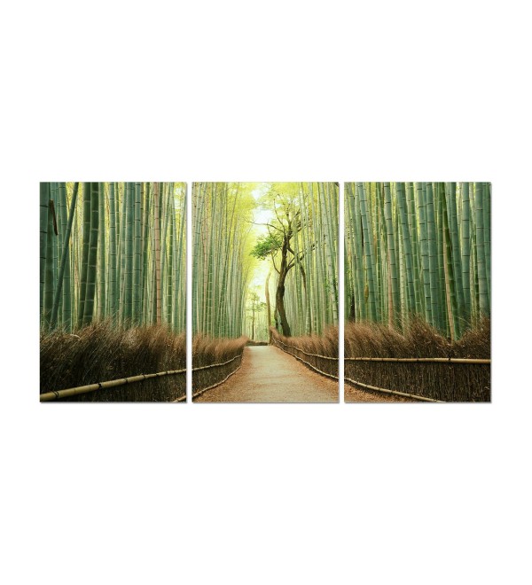 Decor Pine Road 3 Piece Wrapped Canvas Wall Art Forest Scene -20