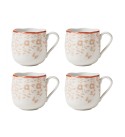 Elegant Set of 4 Porcelain Mugs