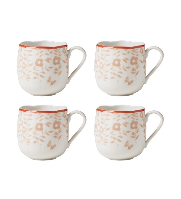 Elegant Set of 4 Porcelain Mugs