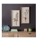 2 piece White and Gold Flower Bouquet Wall Plaque