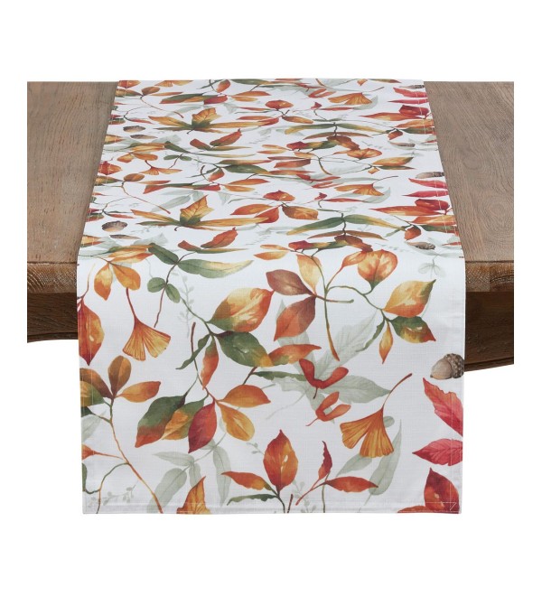 Fall Leaves Design Runner In Soft Tones