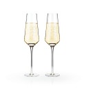 Angled Crystal Champagne Flutes, Set of 2, 8 Oz