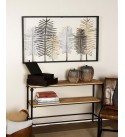 Modern Iron Framed Leaves Wall Decor