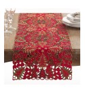 Collection Holiday Christmas Tree Cutwork Table Runner