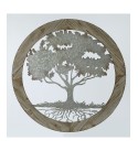 Metal Tree and Wood Frame Wall Decor