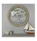 Metal Tree and Wood Frame Wall Decor