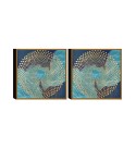 2 Piece Framed Canvas Wall Art Abstract Design -15