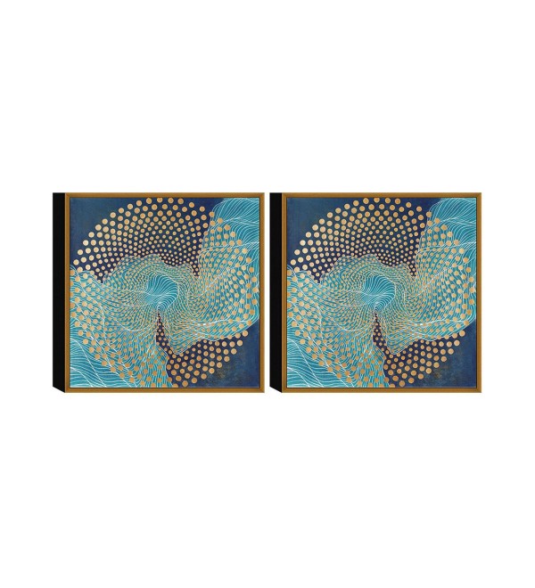 2 Piece Framed Canvas Wall Art Abstract Design -15