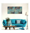 2 Piece Framed Canvas Wall Art Abstract Design -15